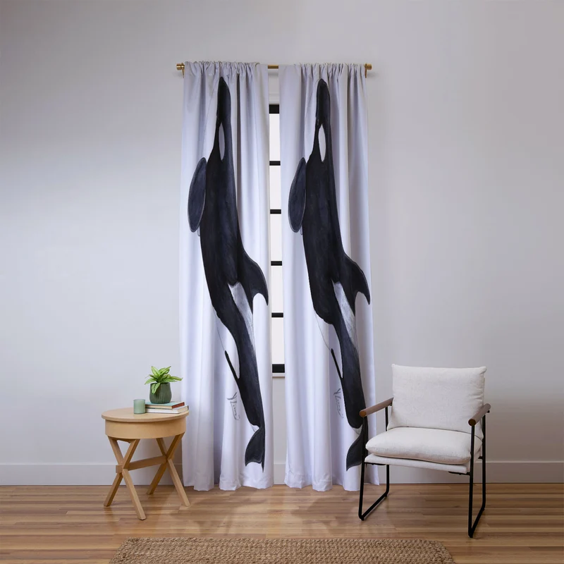 Orca killer whale Orcinus orca Window Curtain