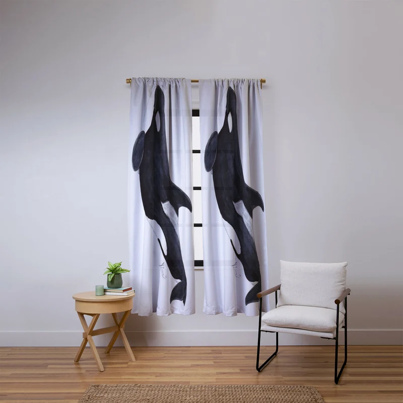 Orca killer whale Orcinus orca Window Curtain