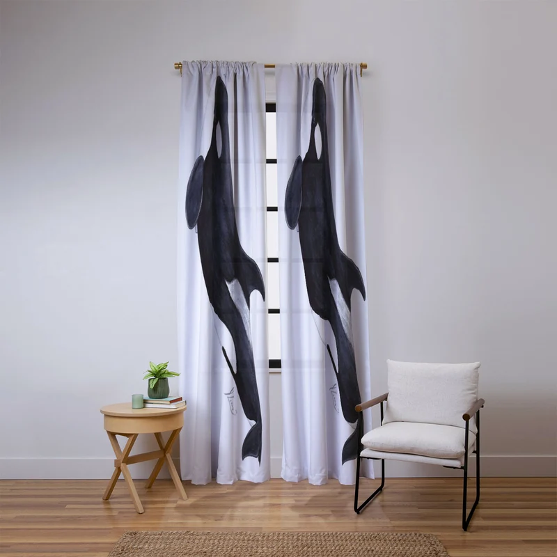 Orca killer whale Orcinus orca Window Curtain