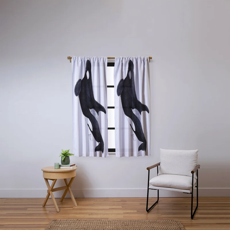 Orca killer whale Orcinus orca Window Curtain