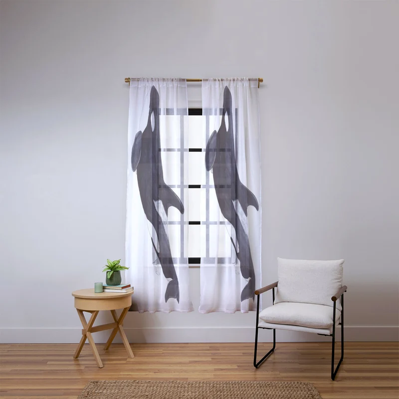 Orca killer whale Orcinus orca Window Curtain