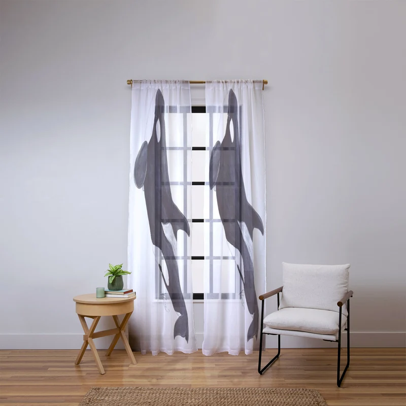 Orca killer whale Orcinus orca Window Curtain