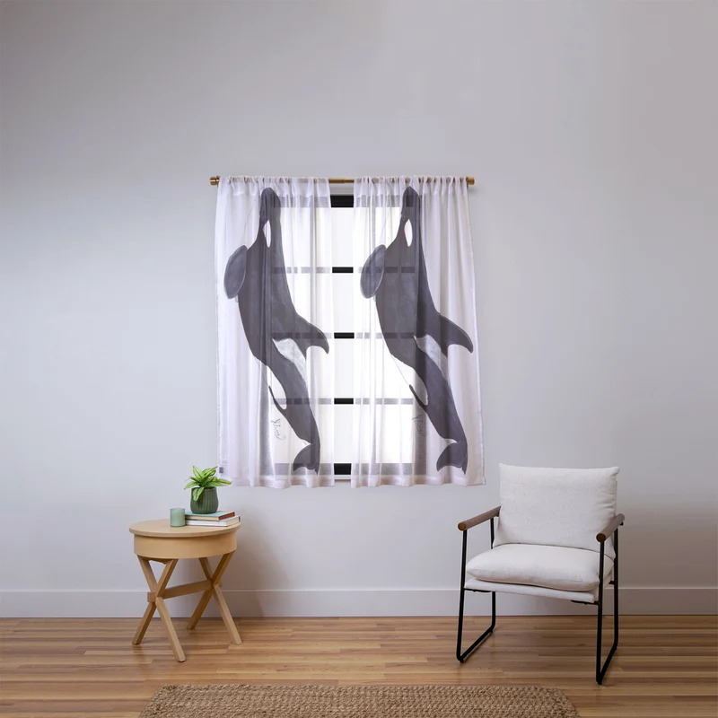 Orca killer whale Orcinus orca Window Curtain