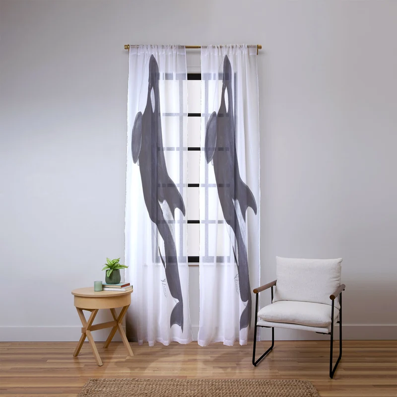 Orca killer whale Orcinus orca Window Curtain