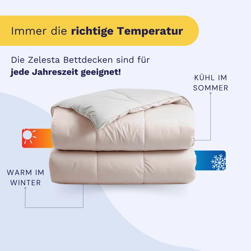 zailistade.comluxe Perkal-Baumwolle Bettdecke - Seide & Creme