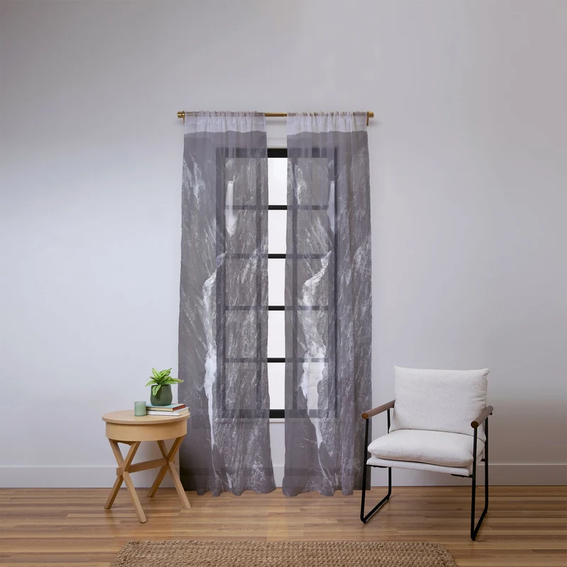 Grand Canyon of the Yellowstone and falls vintage wilderness black and white photograph Window Curtain