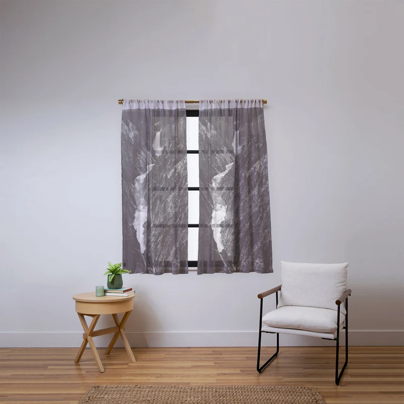 Grand Canyon of the Yellowstone and falls vintage wilderness black and white photograph Window Curtain