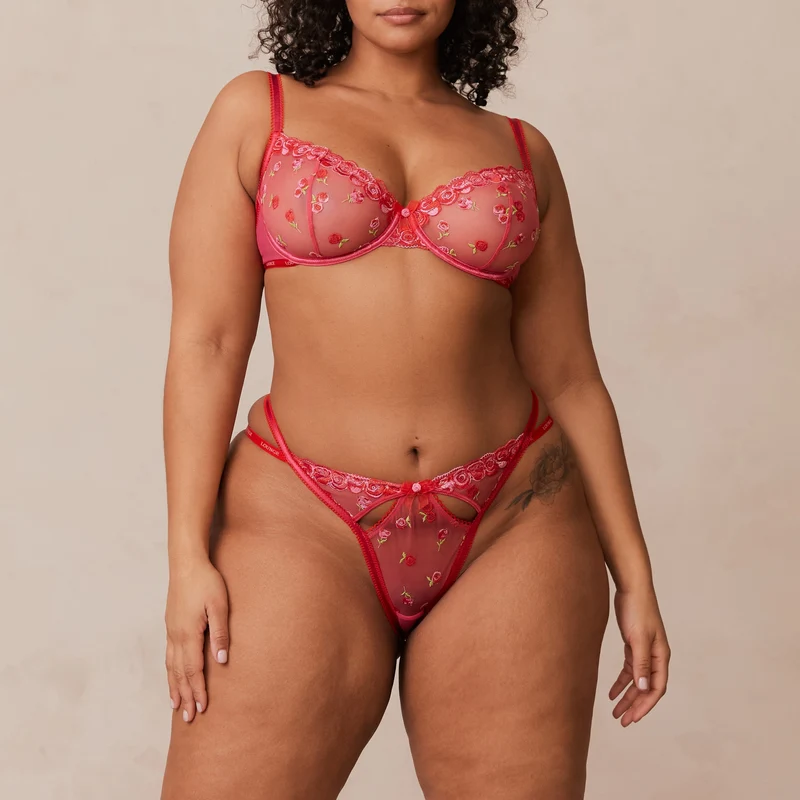Blush Embroidered Balcony BH - Felroze