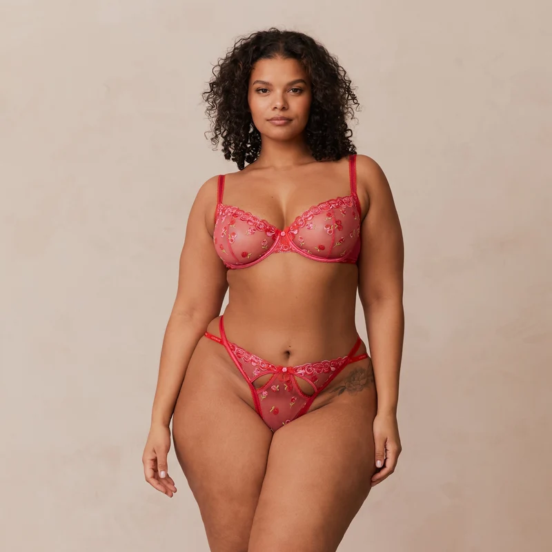 Blush Embroidered Balcony BH - Felroze