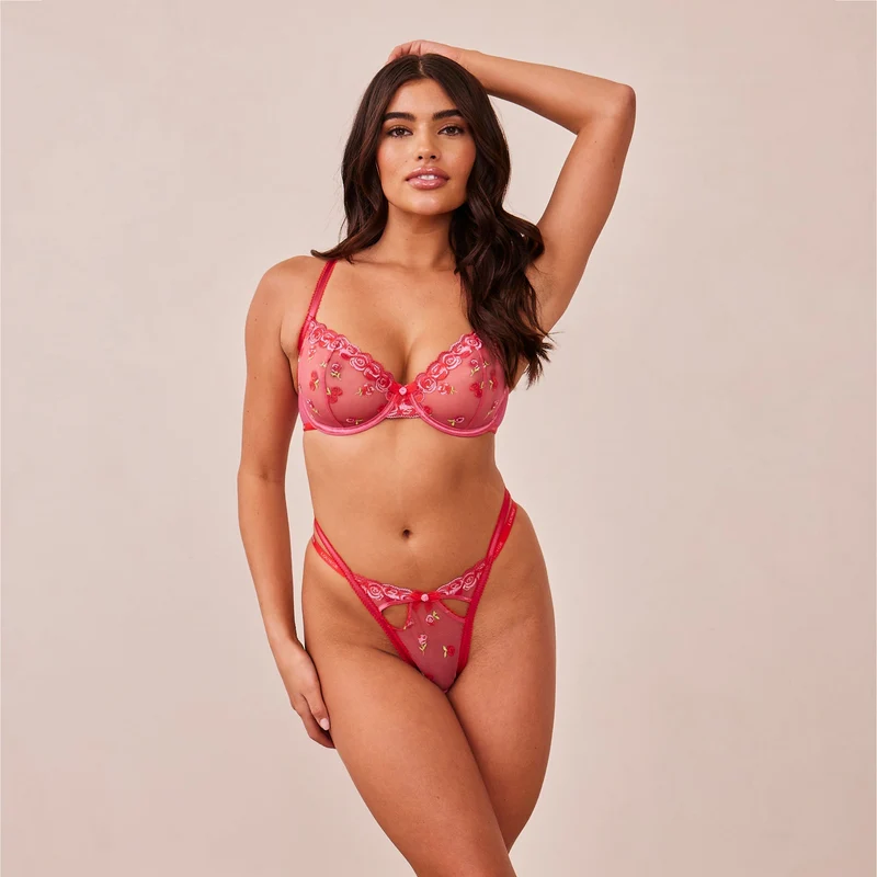 Blush Embroidered Balcony BH - Felroze