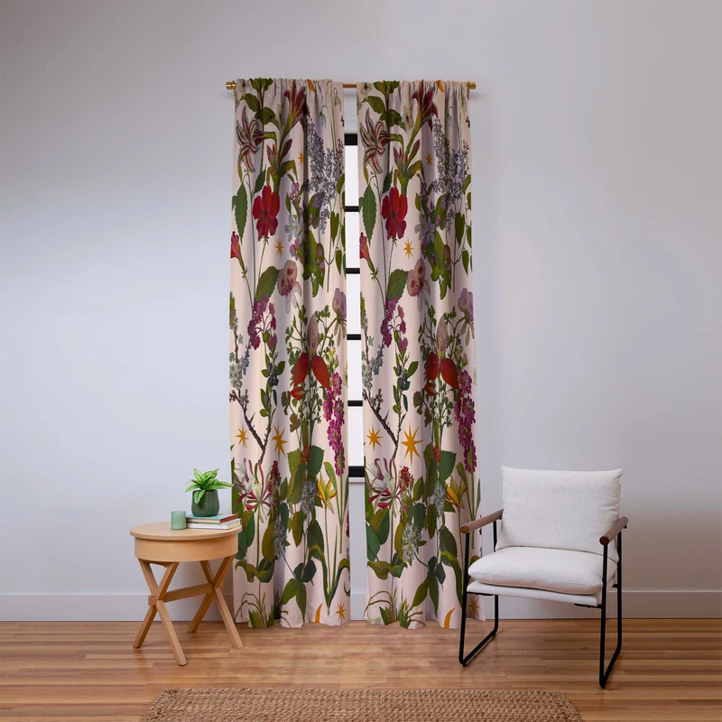 Amryllis Star Neutral Window Curtain