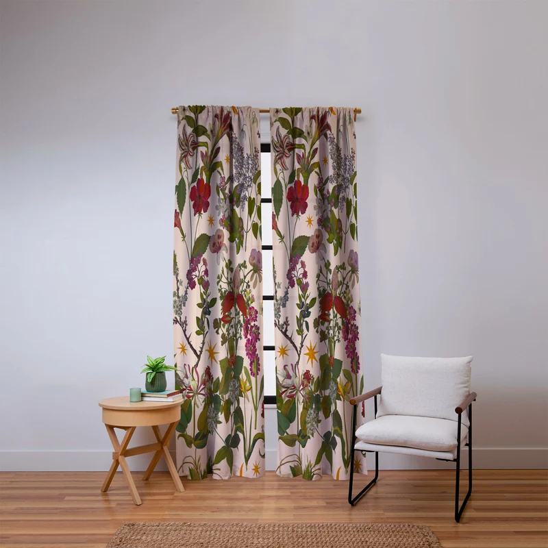 Amryllis Star Neutral Window Curtain
