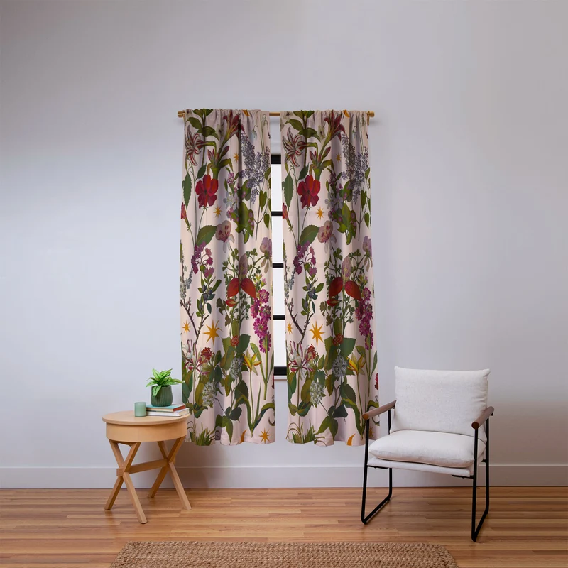 Amryllis Star Neutral Window Curtain