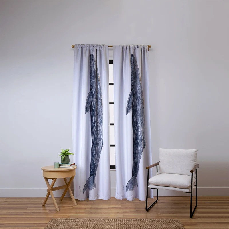 Grey whale Window Curtain