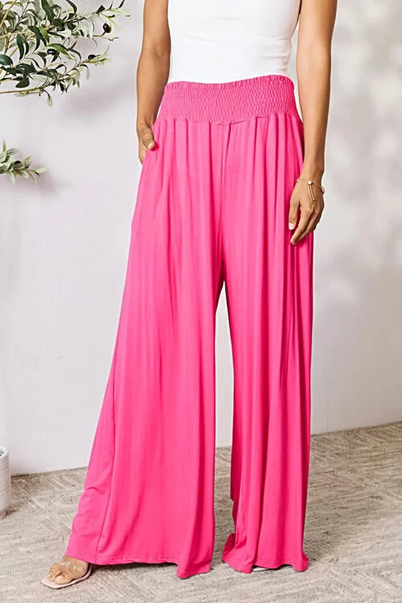 Elegante broek met wijde pijpen en elastische tailleband - Comfortabele, ondoorzichtige stof, verkrijgbaar in maat S-3XL