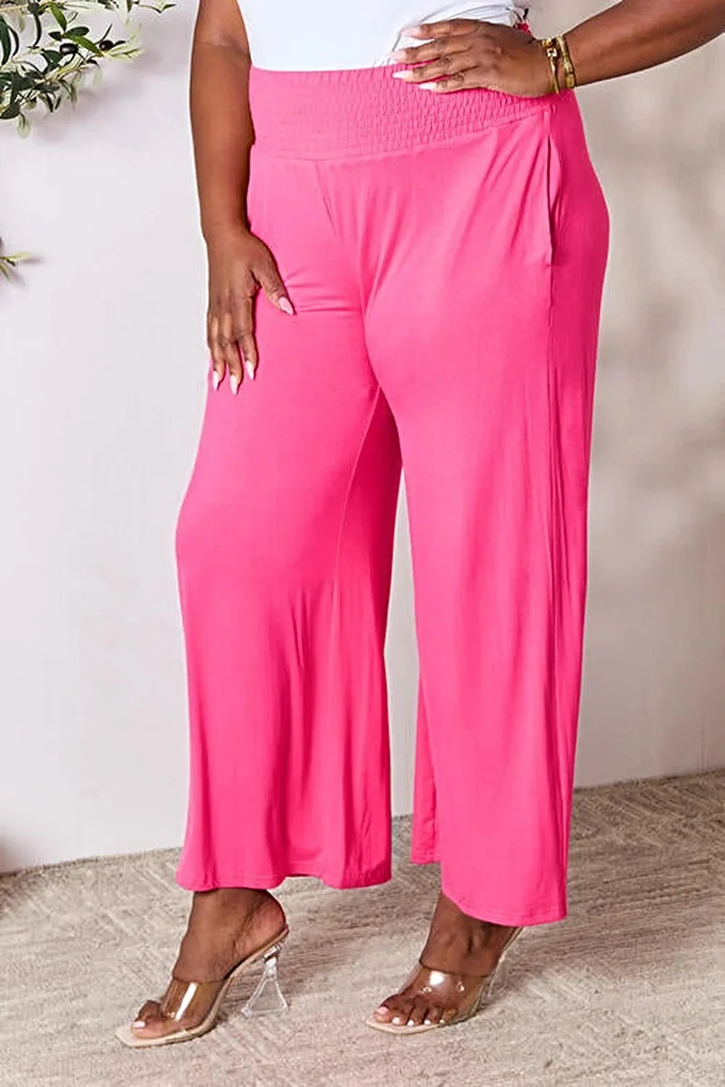 Elegante broek met wijde pijpen en elastische tailleband - Comfortabele, ondoorzichtige stof, verkrijgbaar in maat S-3XL