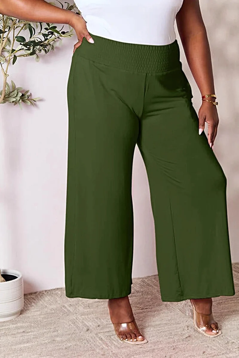 Elegante broek met wijde pijpen en elastische tailleband - Comfortabele, ondoorzichtige stof, verkrijgbaar in maat S-3XL