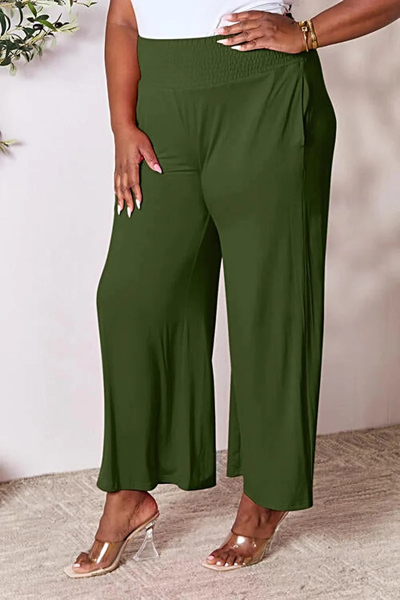 Elegante broek met wijde pijpen en elastische tailleband - Comfortabele, ondoorzichtige stof, verkrijgbaar in maat S-3XL