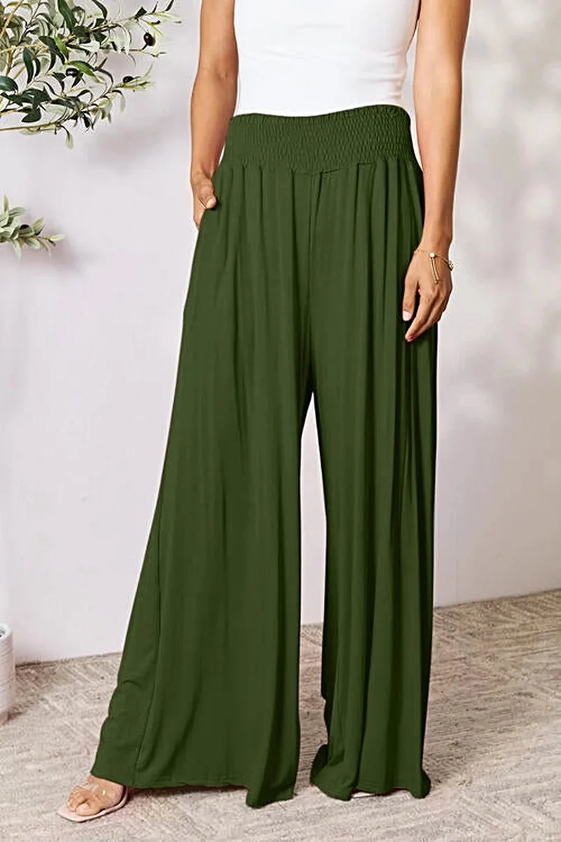 Elegante broek met wijde pijpen en elastische tailleband - Comfortabele, ondoorzichtige stof, verkrijgbaar in maat S-3XL