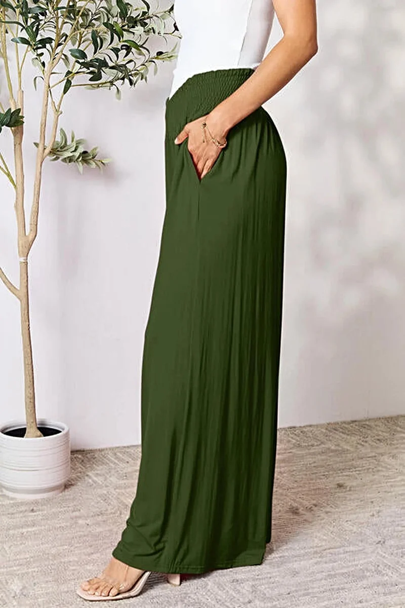 Elegante broek met wijde pijpen en elastische tailleband - Comfortabele, ondoorzichtige stof, verkrijgbaar in maat S-3XL