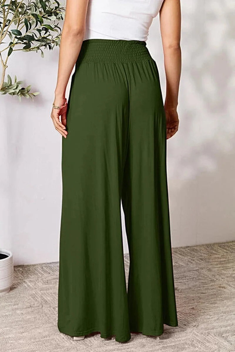 Elegante broek met wijde pijpen en elastische tailleband - Comfortabele, ondoorzichtige stof, verkrijgbaar in maat S-3XL