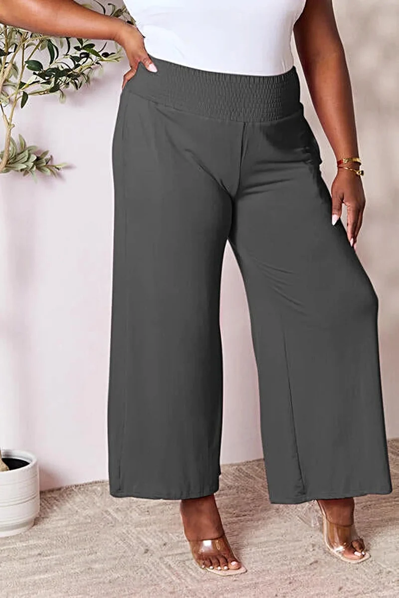 Elegante broek met wijde pijpen en elastische tailleband - Comfortabele, ondoorzichtige stof, verkrijgbaar in maat S-3XL