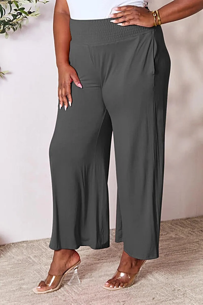 Elegante broek met wijde pijpen en elastische tailleband - Comfortabele, ondoorzichtige stof, verkrijgbaar in maat S-3XL