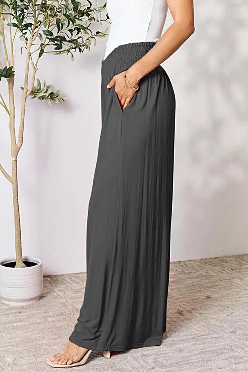 Elegante broek met wijde pijpen en elastische tailleband - Comfortabele, ondoorzichtige stof, verkrijgbaar in maat S-3XL