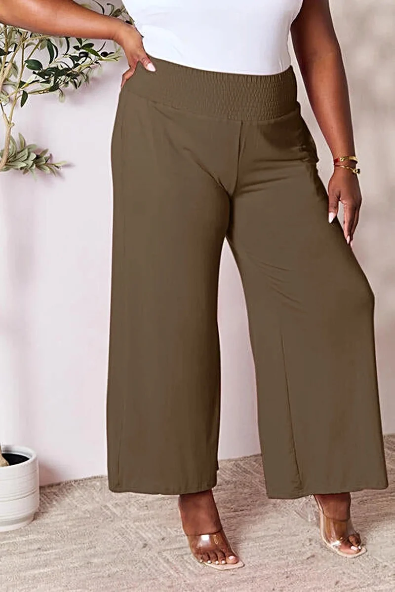 Elegante broek met wijde pijpen en elastische tailleband - Comfortabele, ondoorzichtige stof, verkrijgbaar in maat S-3XL