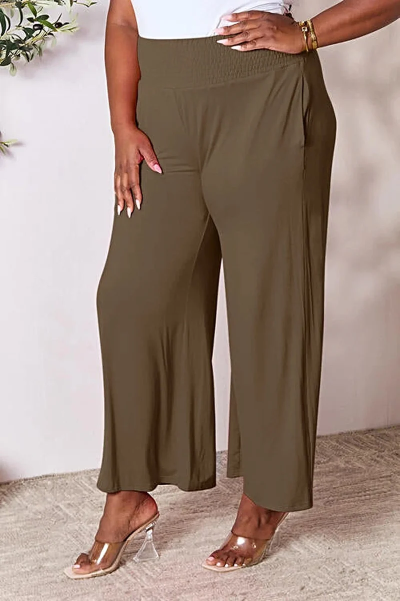 Elegante broek met wijde pijpen en elastische tailleband - Comfortabele, ondoorzichtige stof, verkrijgbaar in maat S-3XL