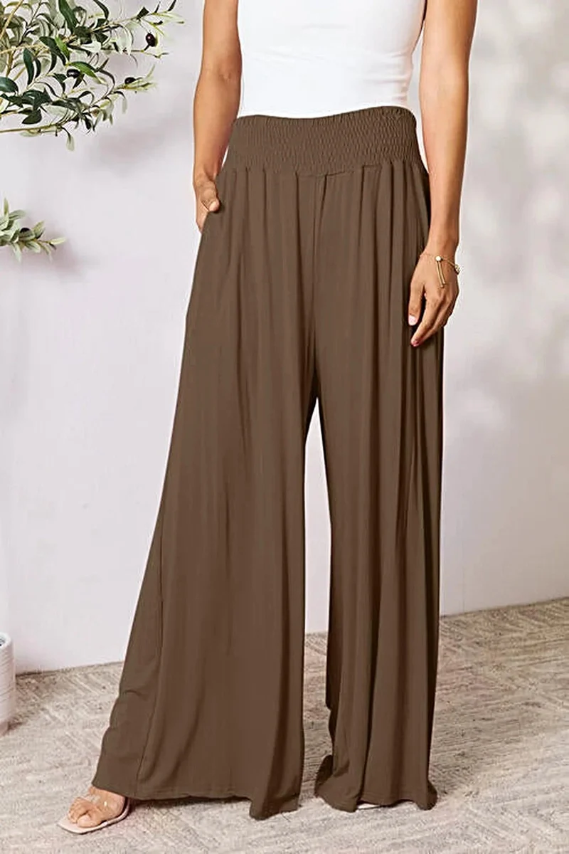 Elegante broek met wijde pijpen en elastische tailleband - Comfortabele, ondoorzichtige stof, verkrijgbaar in maat S-3XL