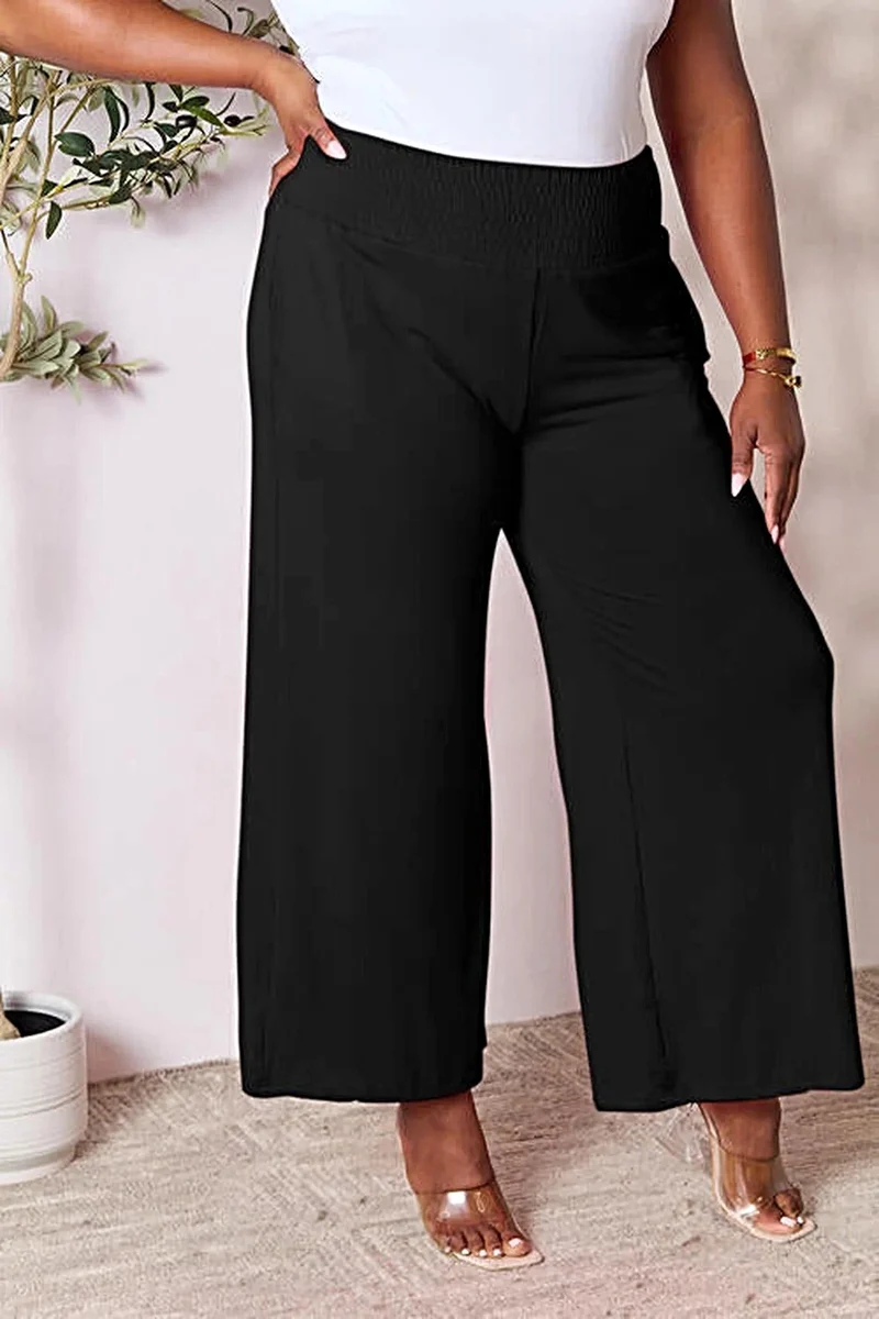 Elegante broek met wijde pijpen en elastische tailleband - Comfortabele, ondoorzichtige stof, verkrijgbaar in maat S-3XL
