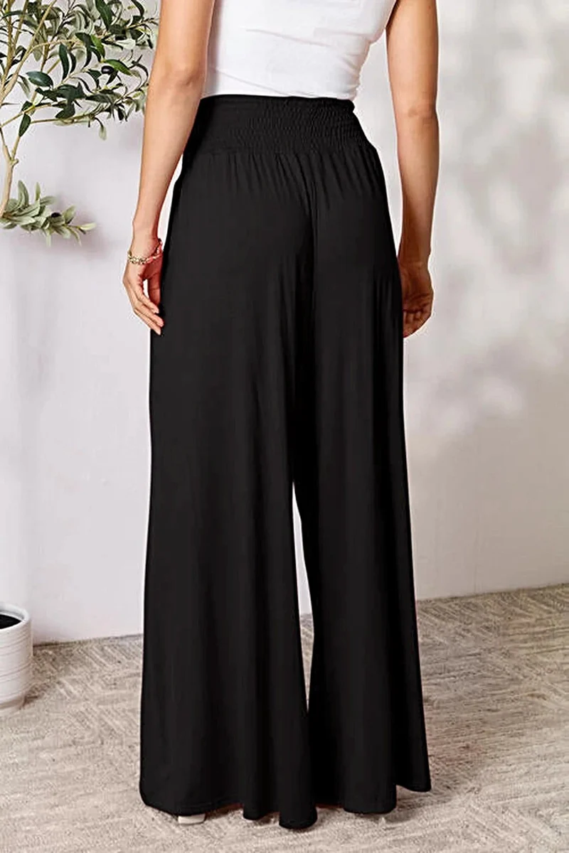 Elegante broek met wijde pijpen en elastische tailleband - Comfortabele, ondoorzichtige stof, verkrijgbaar in maat S-3XL
