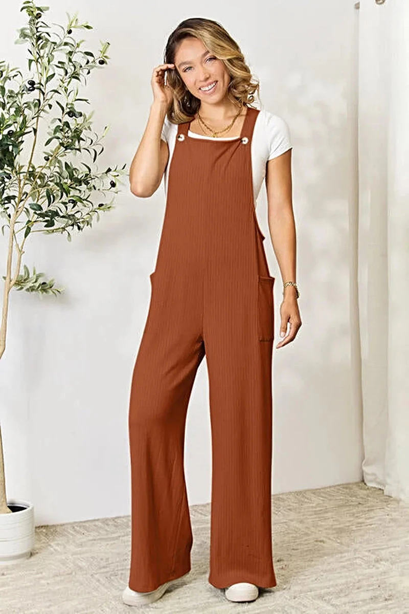 Luxe Double Take overall in volledige maat met zakken – ondoorzichtige comfortabele pasvorm, verkrijgbaar in meerdere maten.