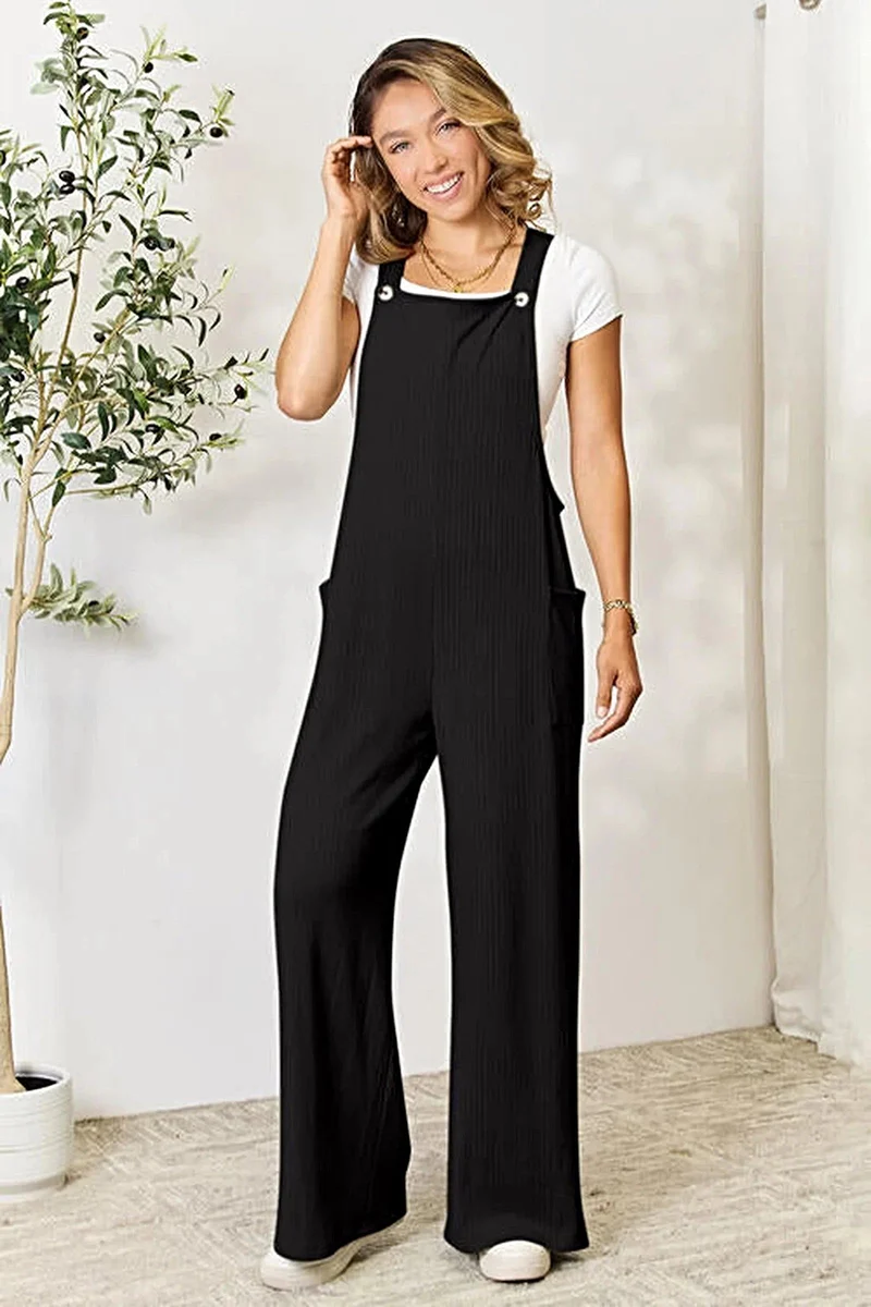 Luxe Double Take overall in volledige maat met zakken – ondoorzichtige comfortabele pasvorm, verkrijgbaar in meerdere maten.