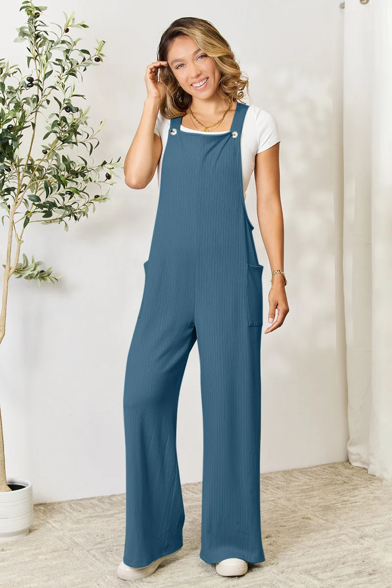 Luxe Double Take overall in volledige maat met zakken – ondoorzichtige comfortabele pasvorm, verkrijgbaar in meerdere maten.