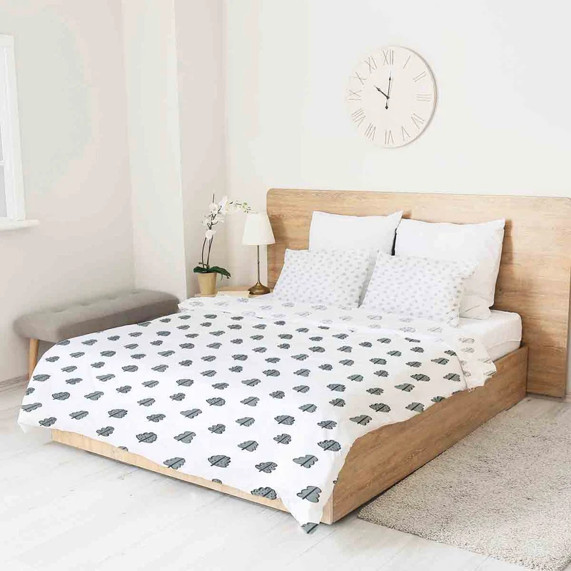 Therapiedecken Baumwollbezug Weiß mit Bäumchen