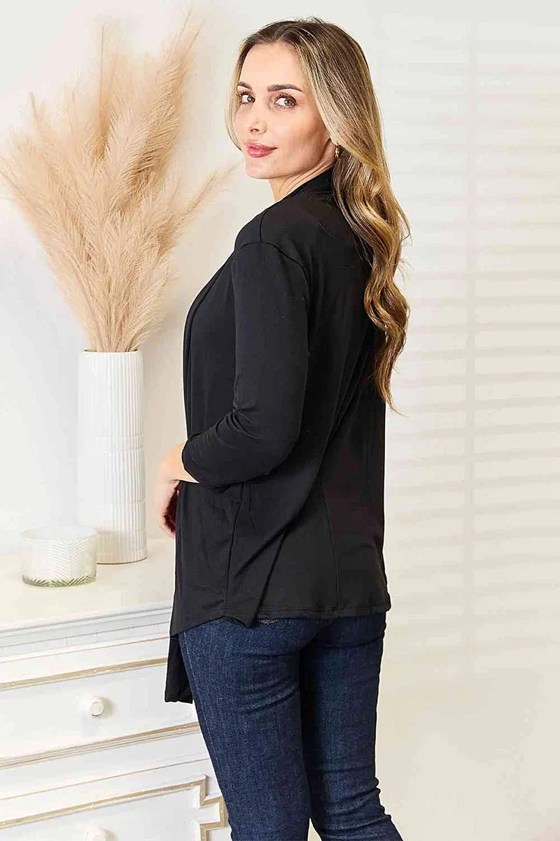 Culture Code Open Front Cardigan - Elegant gedrapeerd model voor alle maten, comfortabel het hele jaar door.