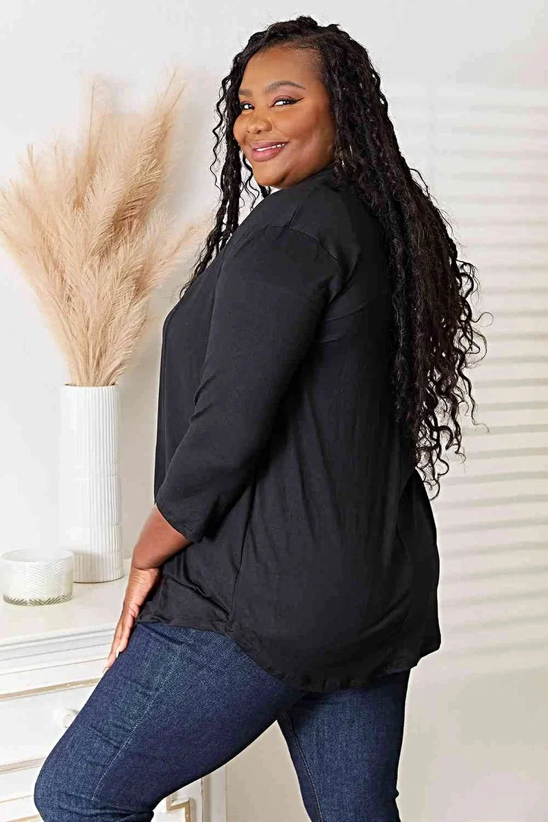 Culture Code Open Front Cardigan - Elegant gedrapeerd model voor alle maten, comfortabel het hele jaar door.