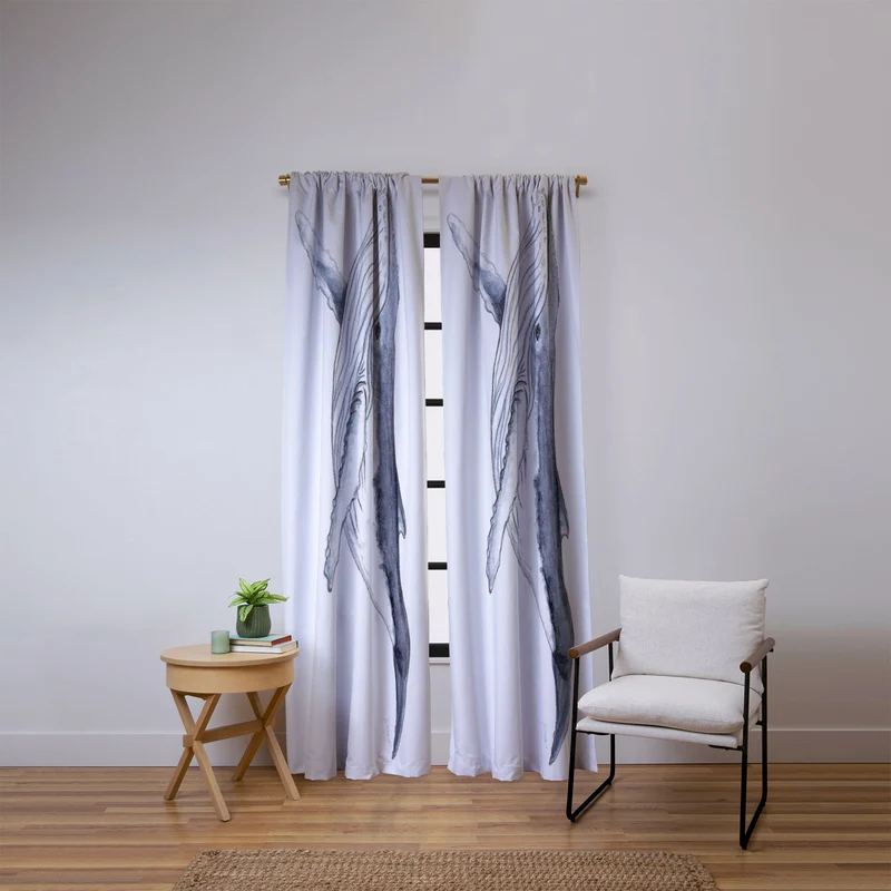 Cute baby humpback whale Window Curtain