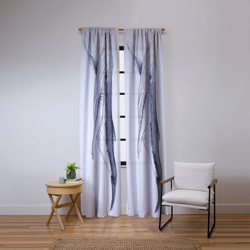 Cute baby humpback whale Window Curtain