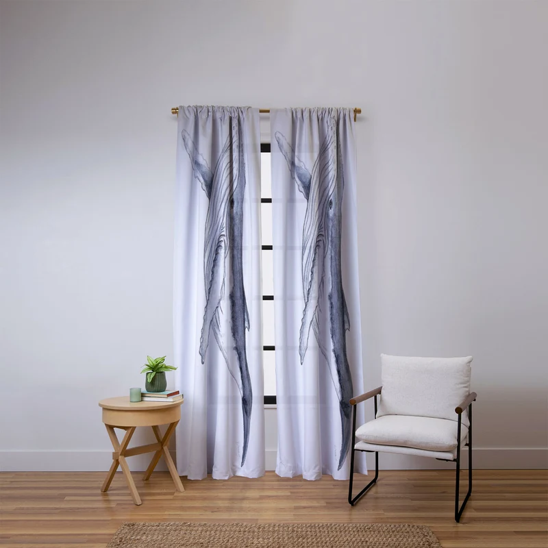 Cute baby humpback whale Window Curtain