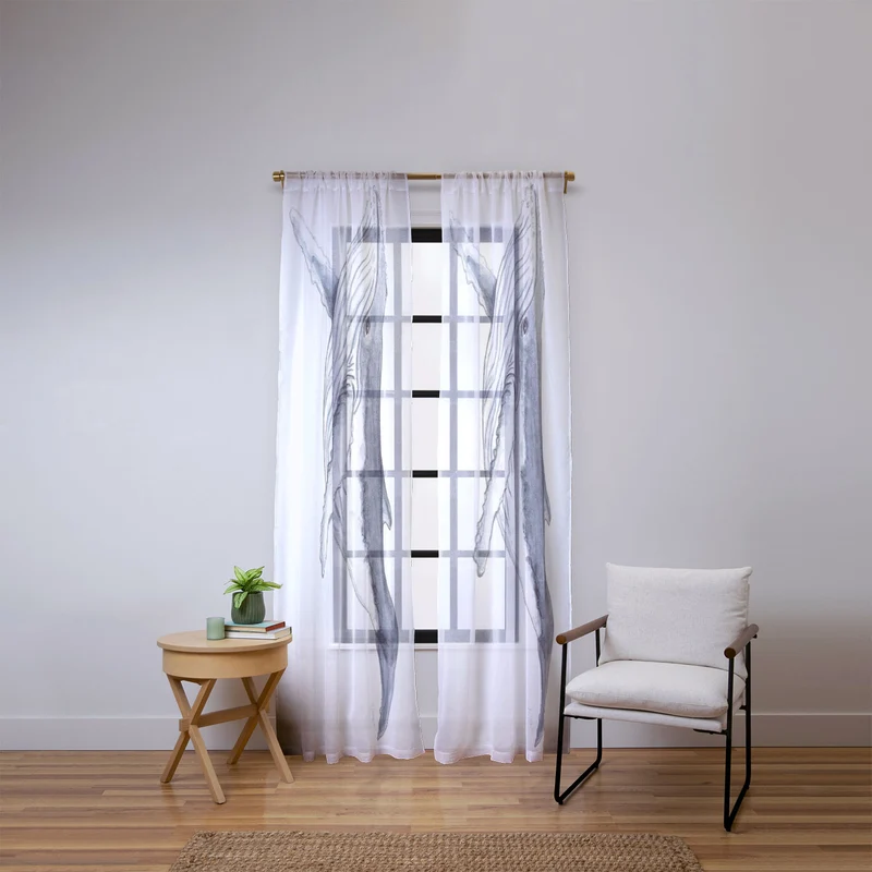 Cute baby humpback whale Window Curtain