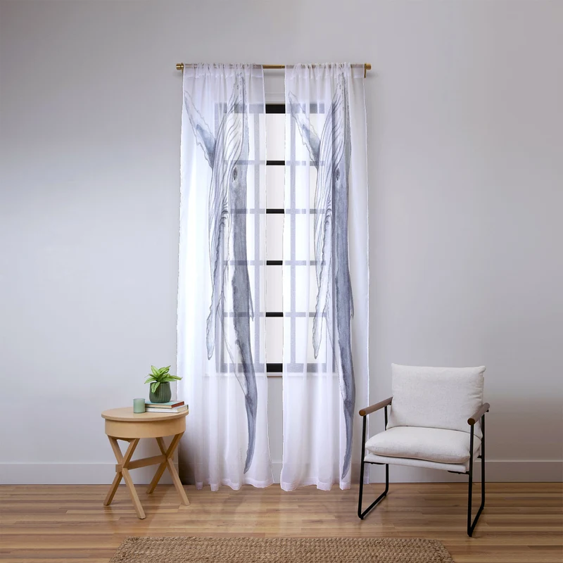 Cute baby humpback whale Window Curtain