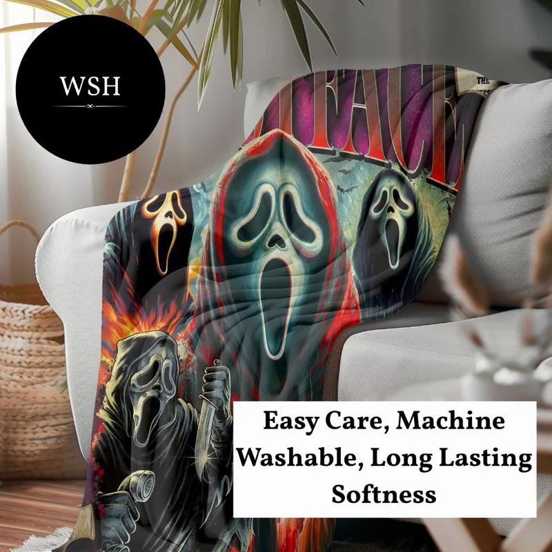 Horror Movie Blanket - Scream Blanket - Luxury Twin / Double Fleece Blanket