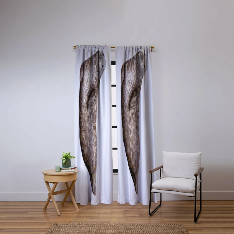 Grey seal Window Curtain