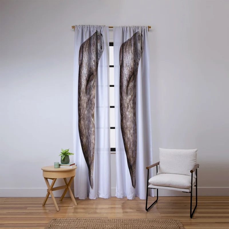 Grey seal Window Curtain