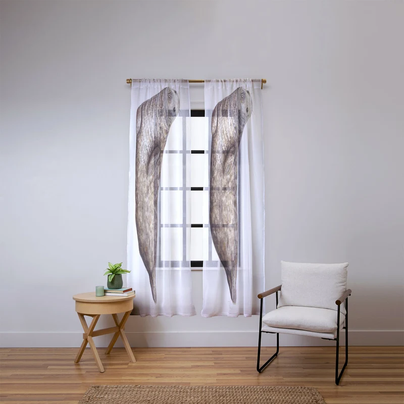 Grey seal Window Curtain