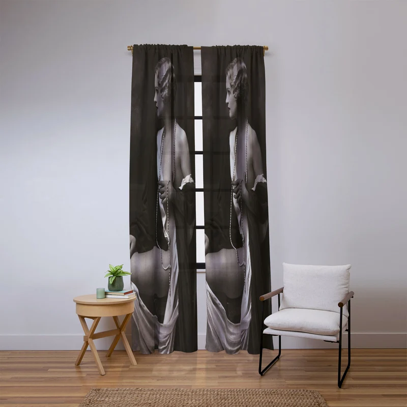 Ziegfeld Follies actress showgirl and dancer Marilynn Miller black and white vintage photograph Window Curtain