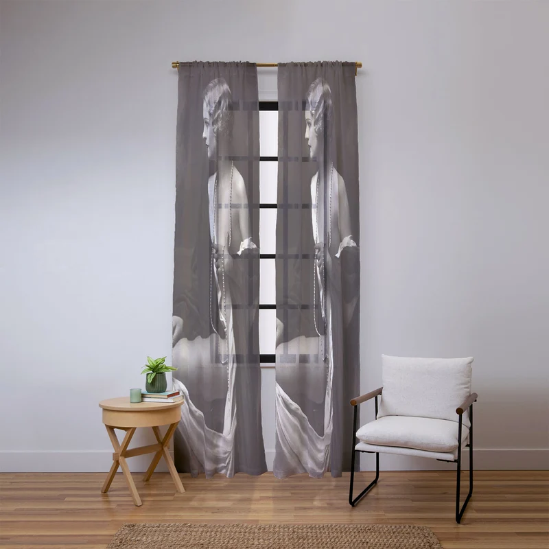 Ziegfeld Follies actress showgirl and dancer Marilynn Miller black and white vintage photograph Window Curtain